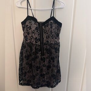 Charlotte Russe size L -Black and cream lace cocktail dress